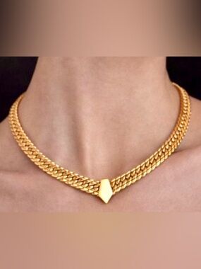 Vintage Napier Gold Multi-Strand V Necklace Bold Statement Chain
